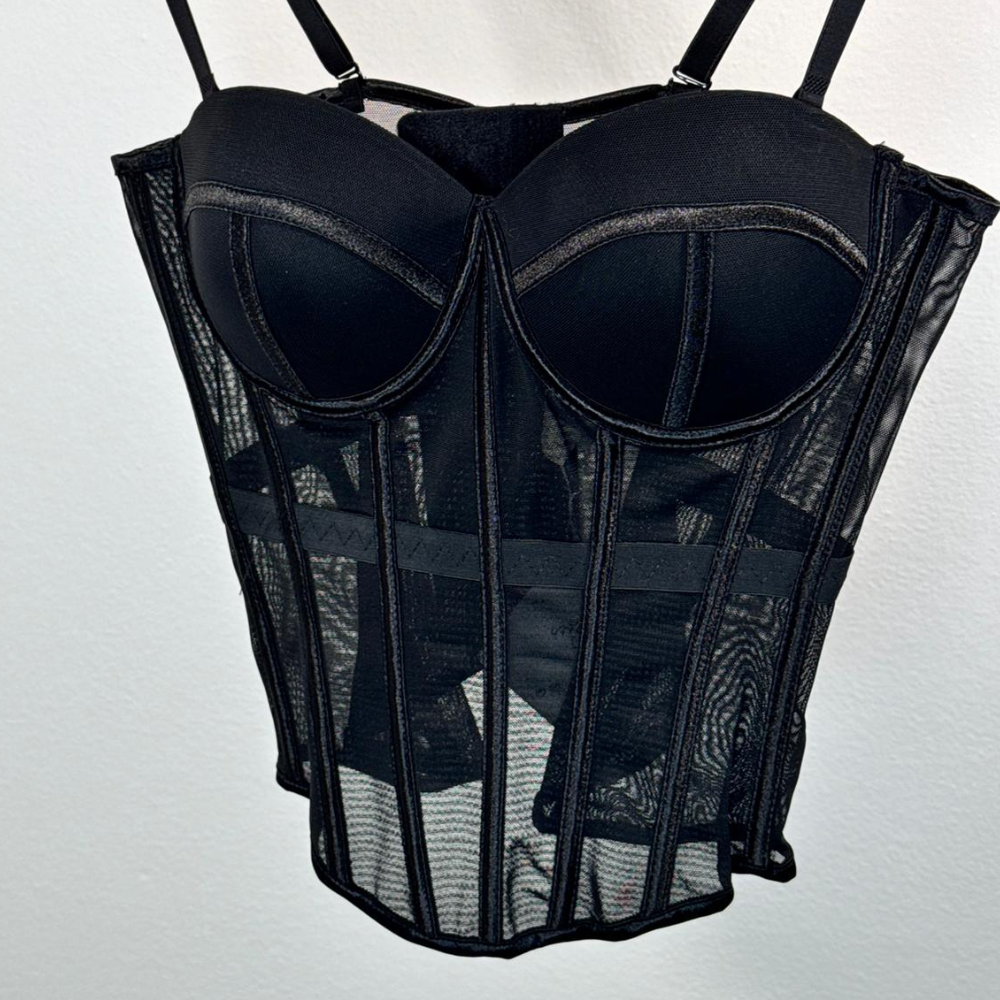Corsetto in mesh – nero