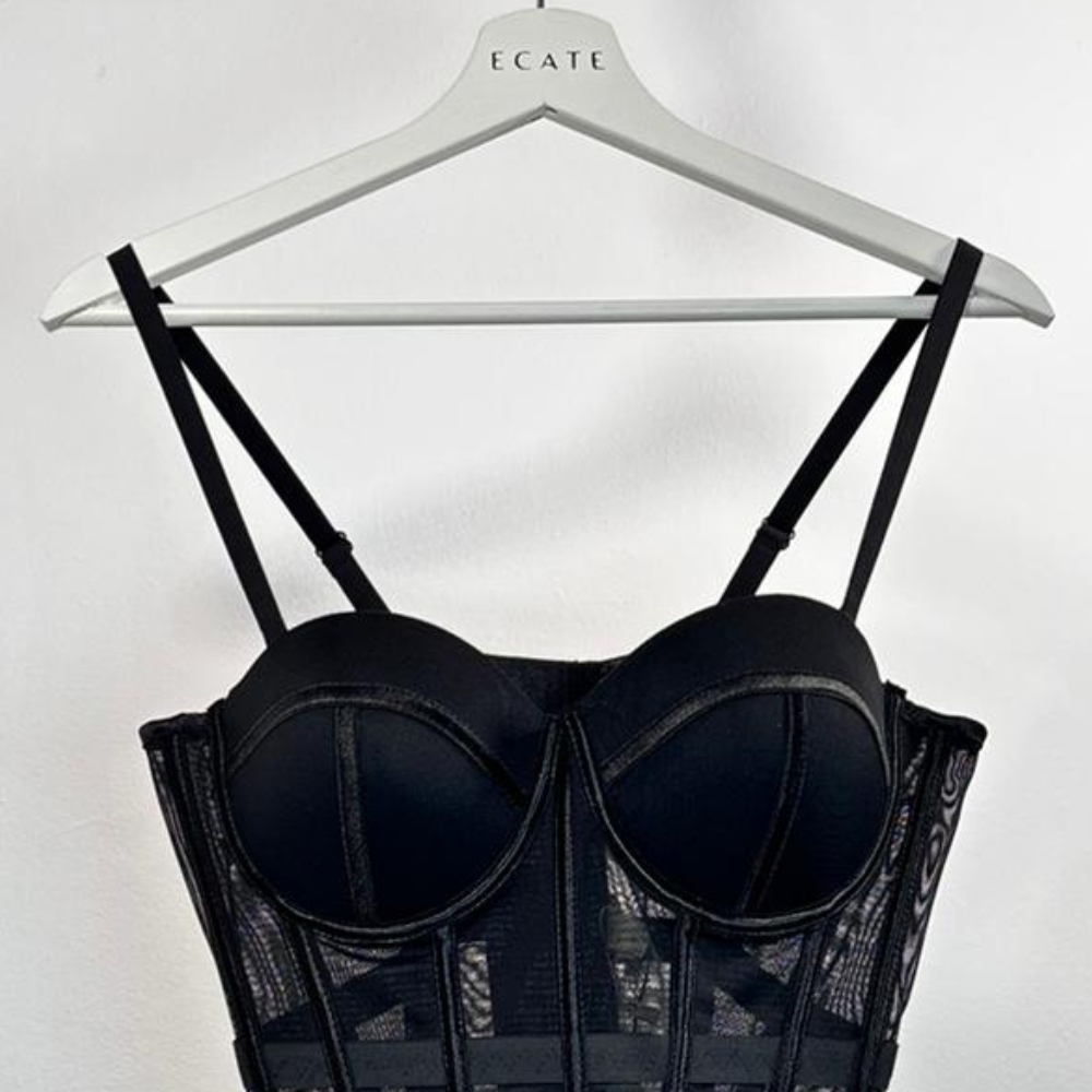 Corsetto in mesh – nero