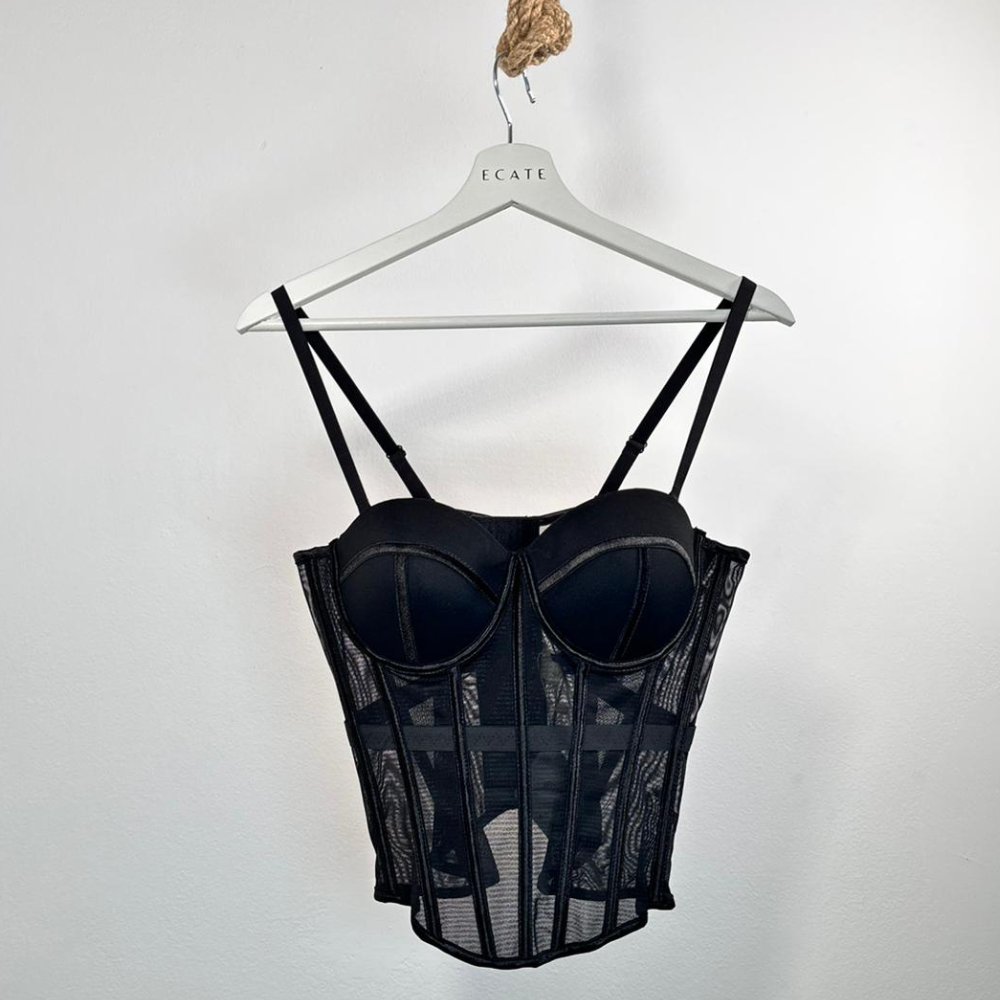 Corsetto in mesh – nero