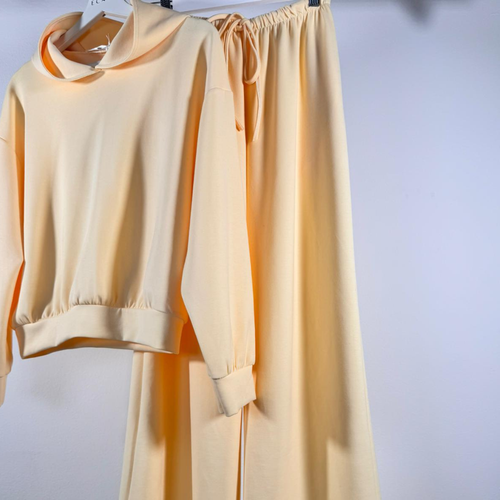 Completo Relax in maglia - Giallo burro