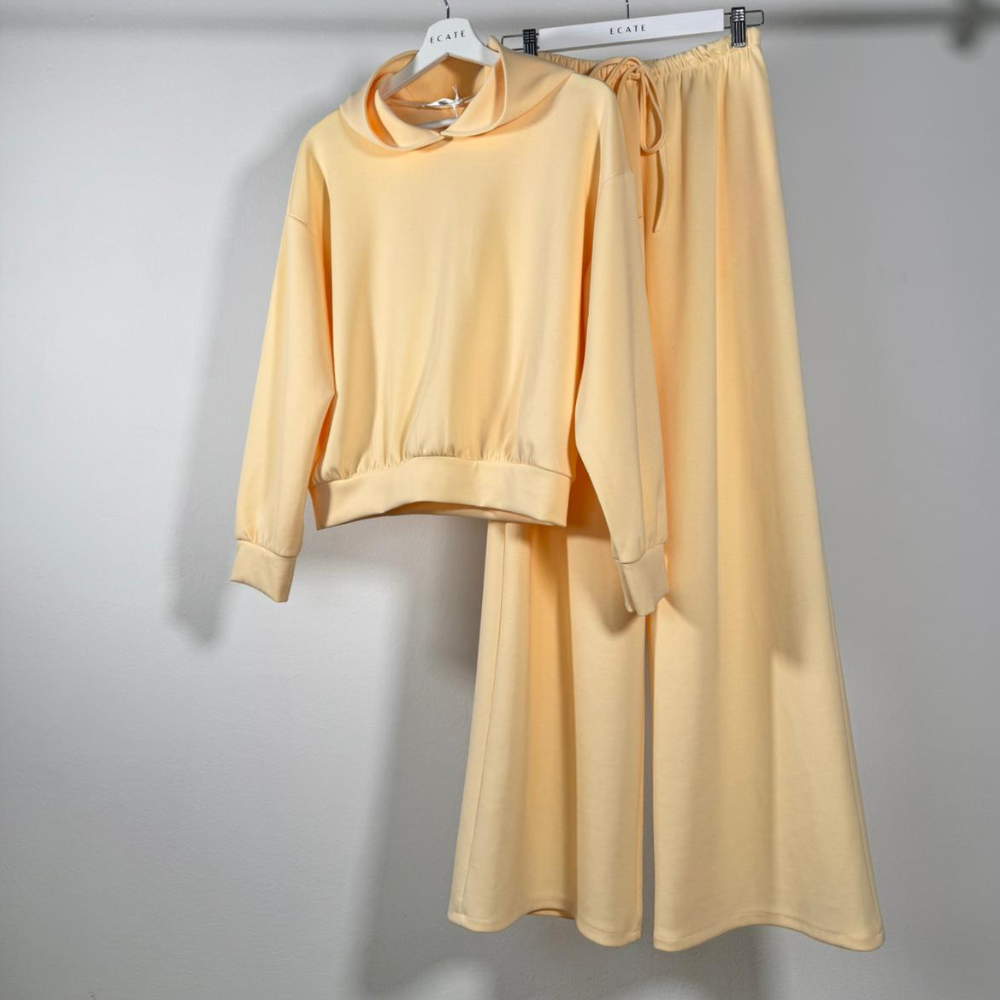 Completo Relax in maglia - Giallo burro