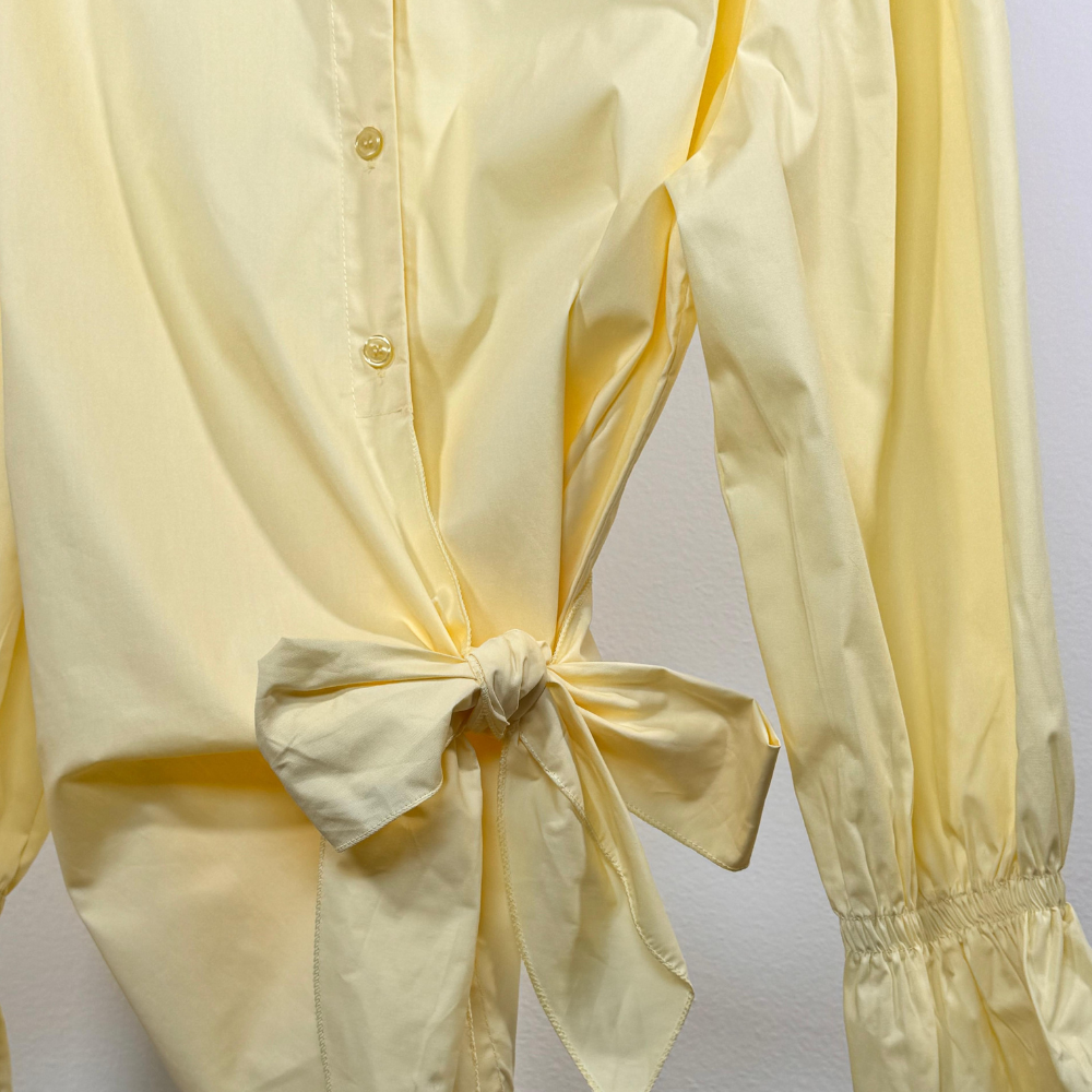 Camicia Nodo in Cotone – Giallo pastello