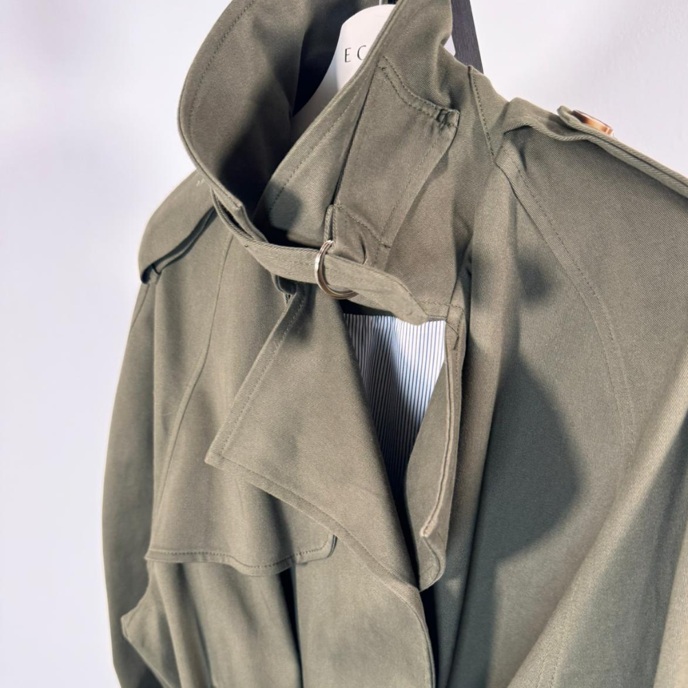 Trench Oversize in Cotone – Verde Oliva