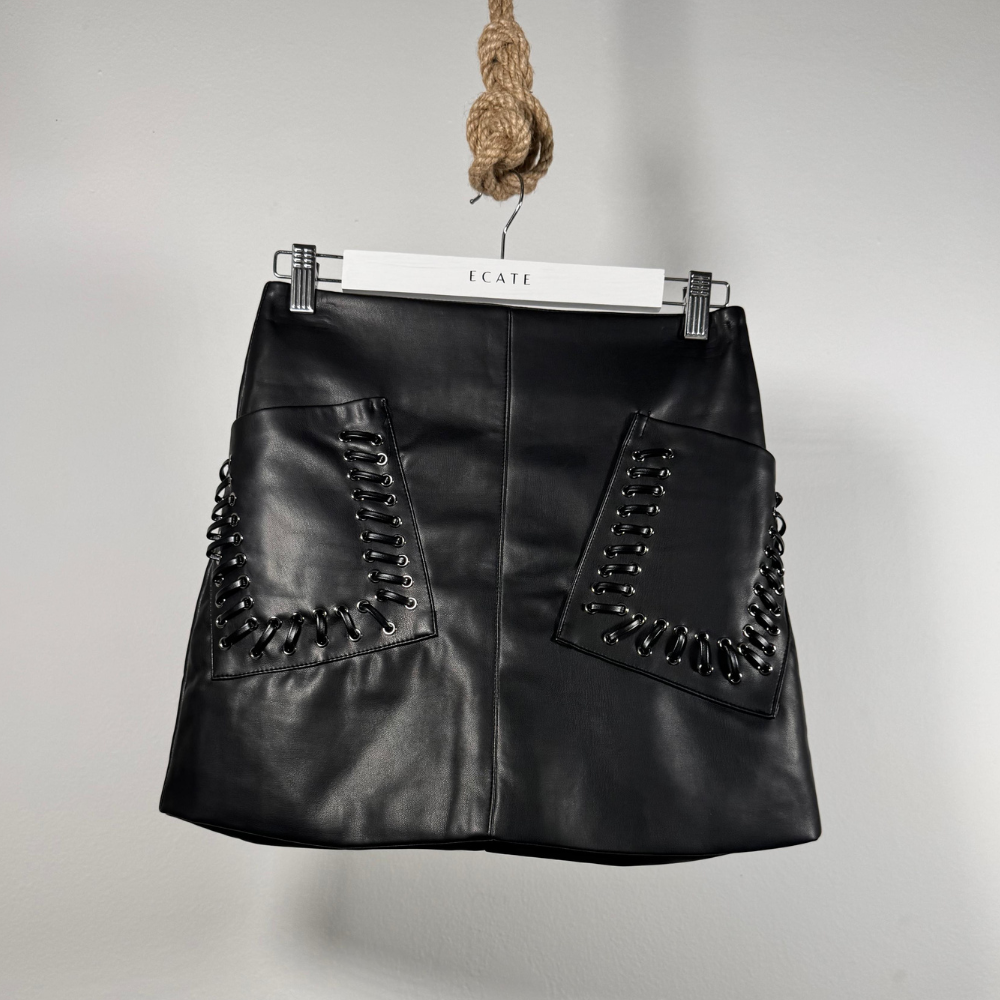 Mini Skirt "Biker Detail" in ecopelle